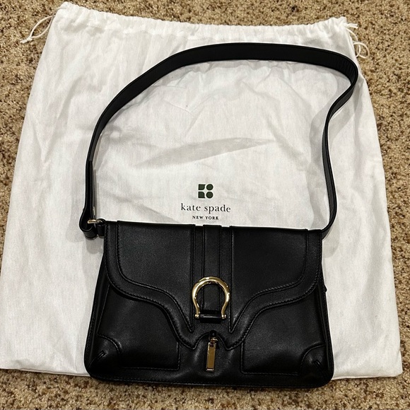 kate spade Handbags - Kate Spade Black Shoulder Bag with Gold Accent